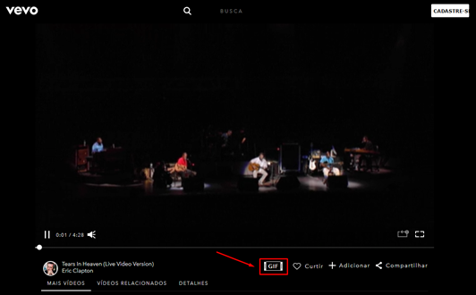Como criar um gif animado do seu clipe favorito na Vevo - Visual Dicas