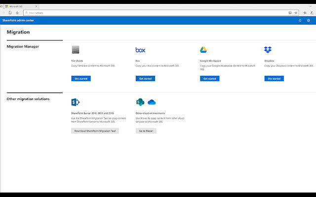 Screenshot of Microsoft 365 migration