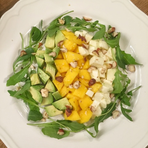 Olles Himmelsglitzerdings Vegetarisches 4 Gange Menu Gang 1 Mozzarella Mango Avocado