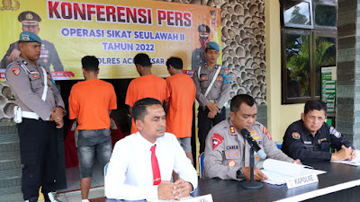 Lakukan Ops Sikat Seulawah II, Polres Aceh Besar Amankan Tujuh Sepedamotor Curian dan Tangkap Tiga Pelakunya