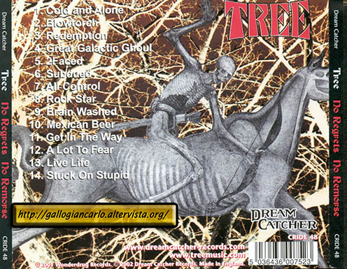 Tree "No Regrets No Remorse" Cd Alternative Metal - Hardcore Punk 