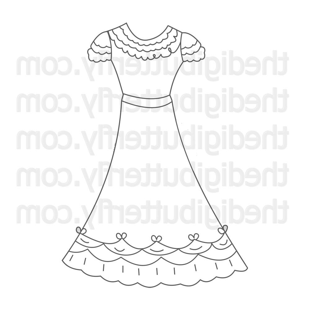 Wedding Dress Digi Stamp