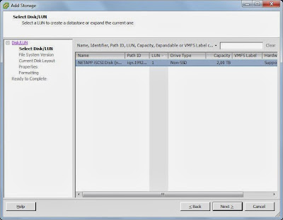 Aadir datastore a servidor VMware ESXi de SAN NetApp por iSCSI