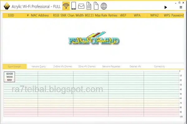 برنامج Acrylic Wi-Fi لنظام التشغيل Windows النسخه الكامله