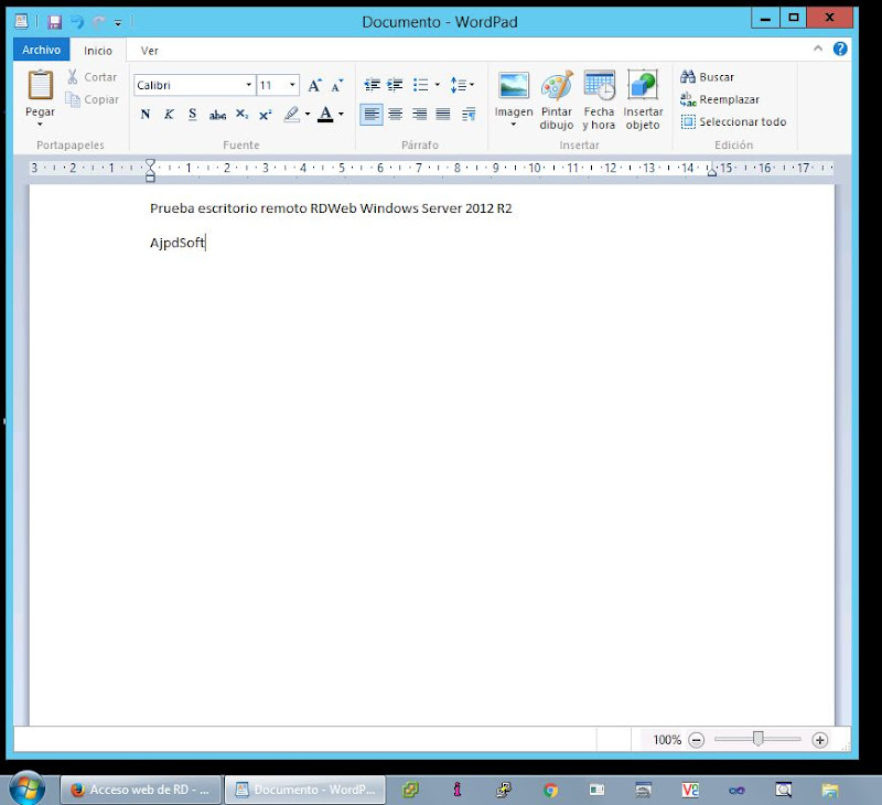 Acceso a servidor de Escritorio remoto y RemoteApp mediante RDWeb y RemoteApp desde cliente Windows