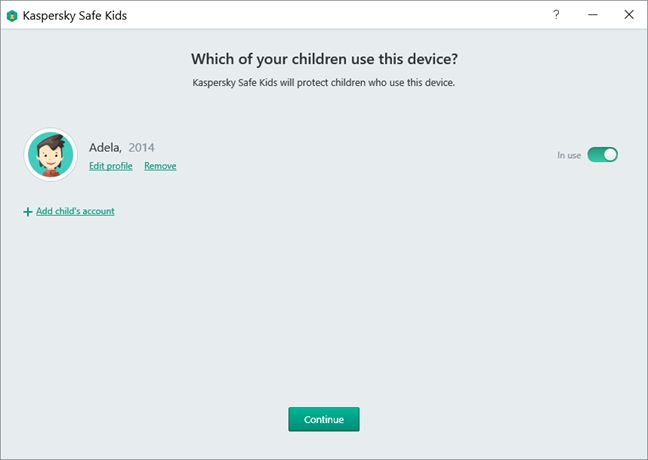 Kaspersky Safe Kids, Windows, 자녀 보호