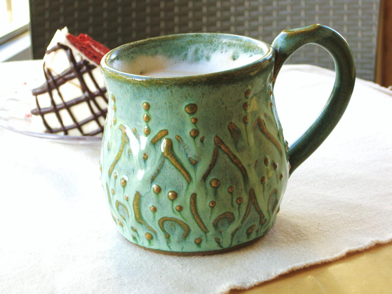 Aqua Rain Turquoise Mediterranean Hand Thrown Wedding Housewarming Gift