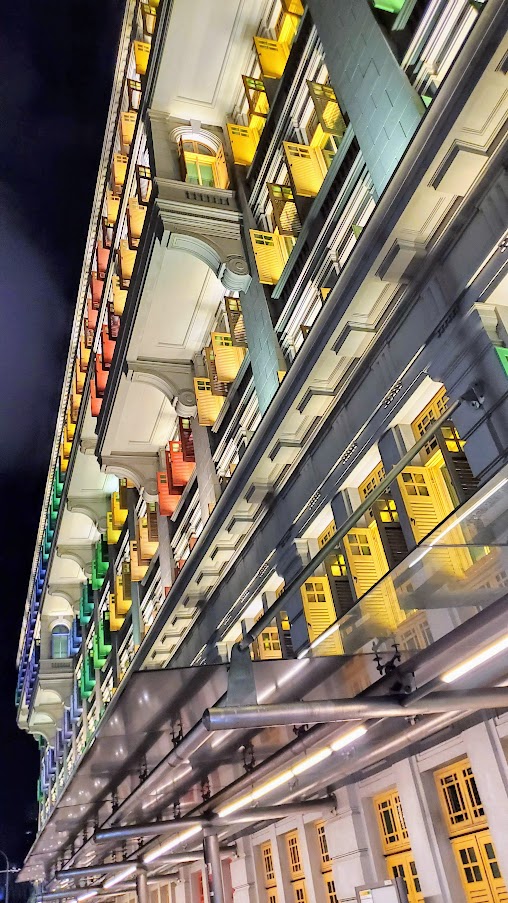 Old Hill Street Police Station, the building with the colorful rainbow windows