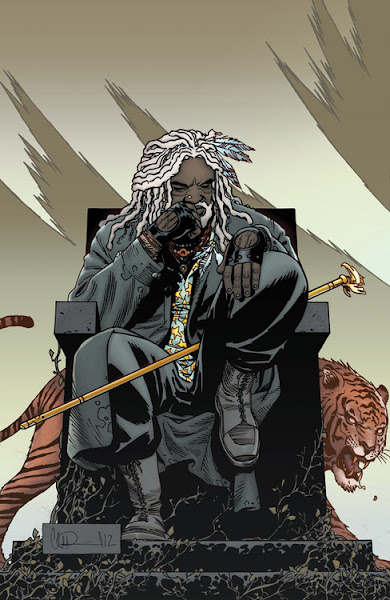 The Walking Dead comic book issue #108 cover photo with man named Ezekiel and a tiger