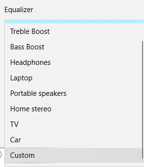 Choisissez l'option Personnalisé pour régler la fréquence de l'égaliseur en fonction de vos besoins