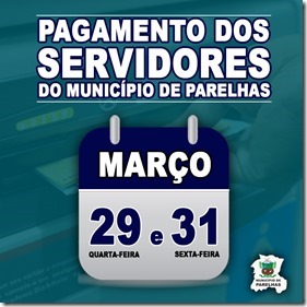 pagamento do mês de março