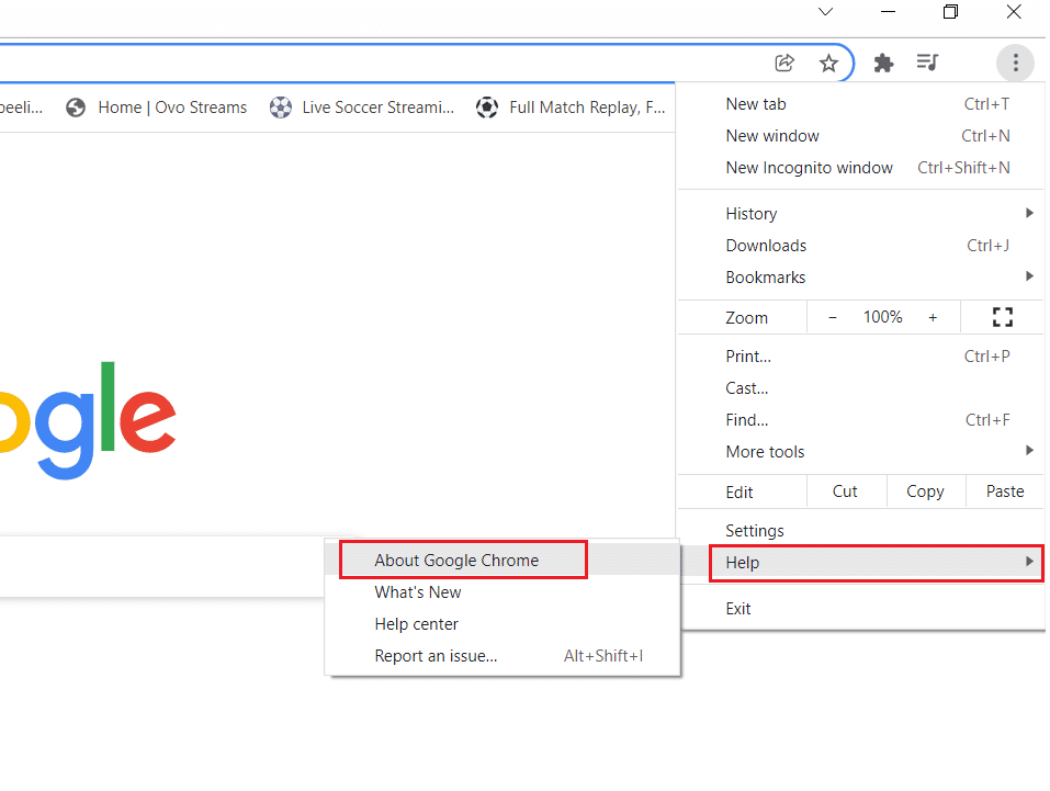 klikněte na Nápověda a vyberte O Google Chrome