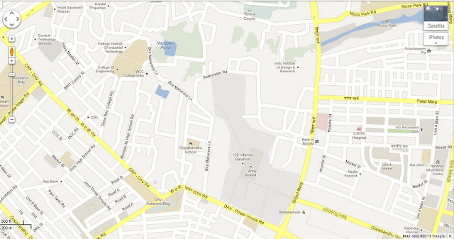 CRR-DAV Road - Bidyut Marg -Patel Marg Area Bhubaneswar Map