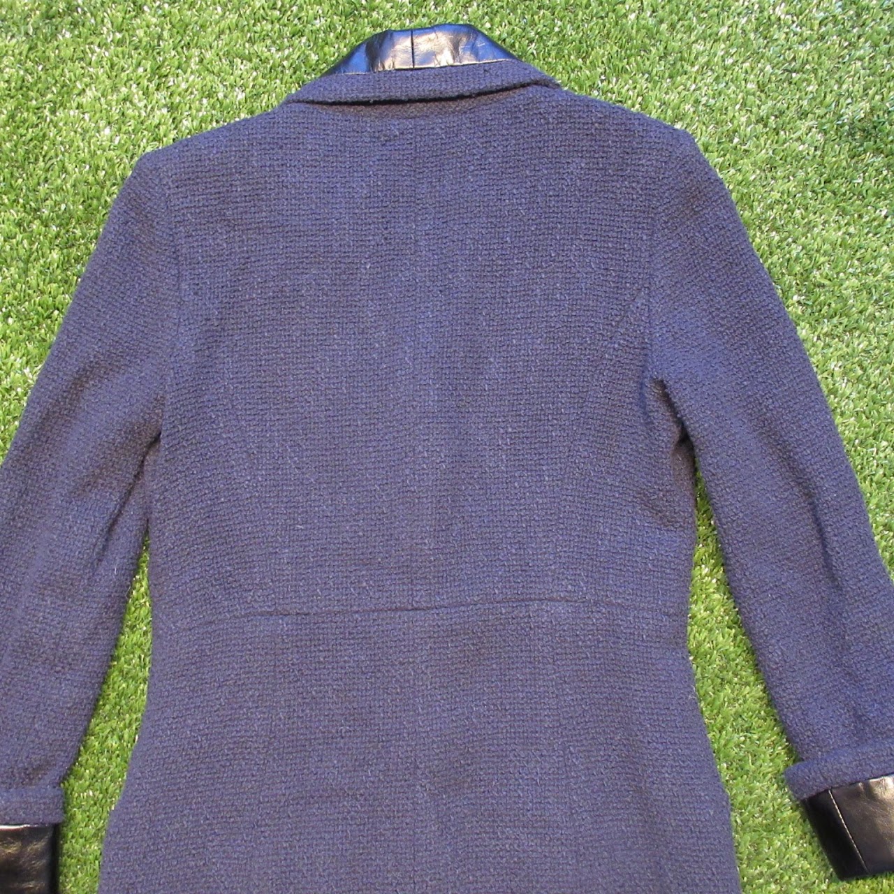 Chanel Navy Blue Tweed Coat