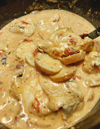 Betty's creamy Italian chicken with potatoes made in the croc pot/slow cooker
