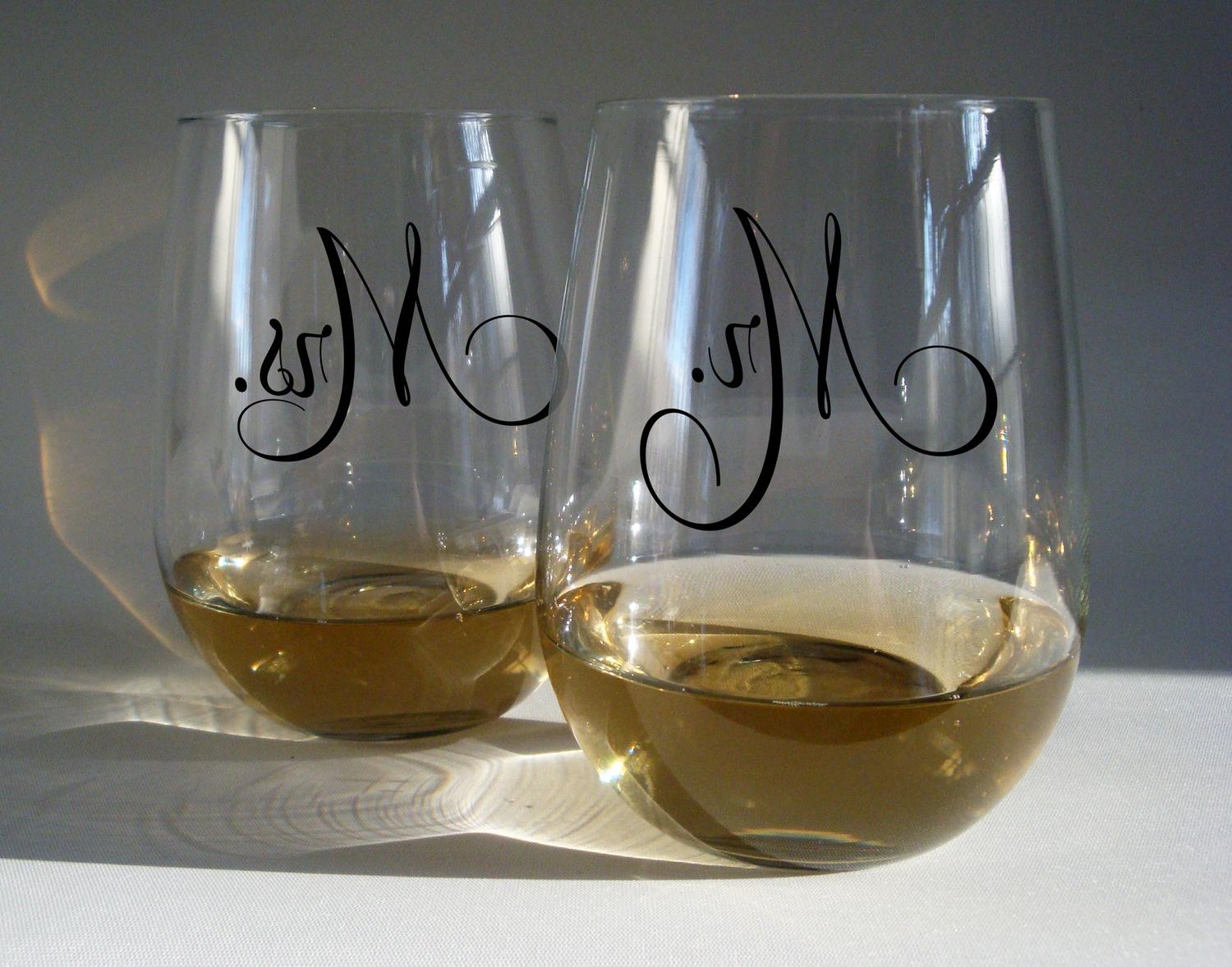 Stemless Wine Glasses - Mr and