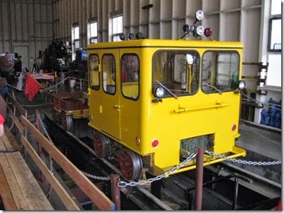 IMG_0528 Speeder in the Willamette Shore Trolley Carbarn in Lake Oswego, Oregon on April 26, 2008