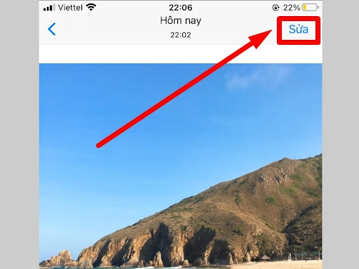 Bấm Sửa ở màn hình tấm ảnh muốn chỉnh