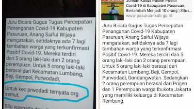 Kecamatan Purwodadi Masuk Zona Merah Covid-19, Di Duga Desa Semut Di Jadikan Sasaran (Hoax)