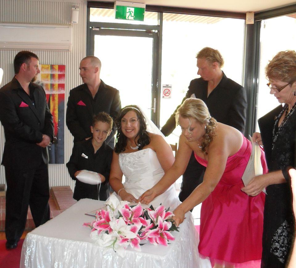 ceremony was held indoors.