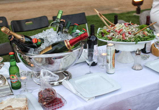 photo of the buffet table