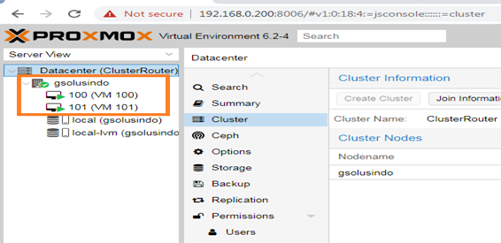 Membuat Cluster Manager di proxmox VE 6.2