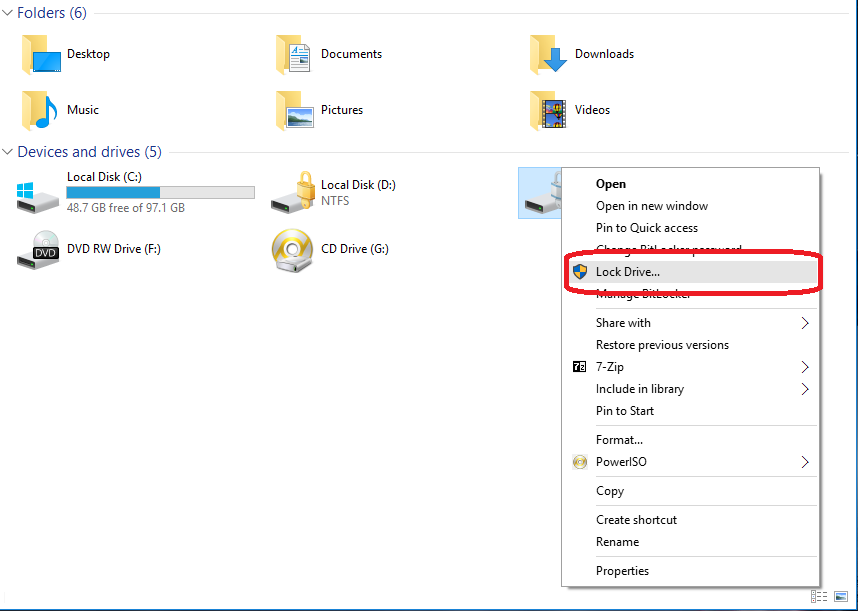 Lock Bitlocker drive