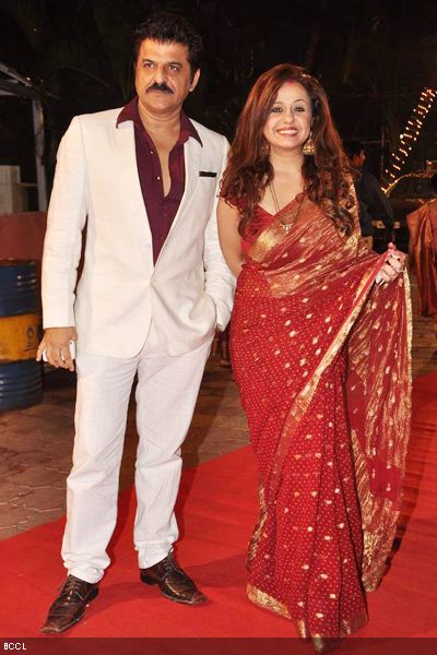 Rajesh Khattar seen with wife Vandana Sajnani at Udita Goswami and Mohit Suri's wedding ceremony, held at ISKCON Juhu in Mumbai on January 29, 2013. (Pic: Viral Bhayani)