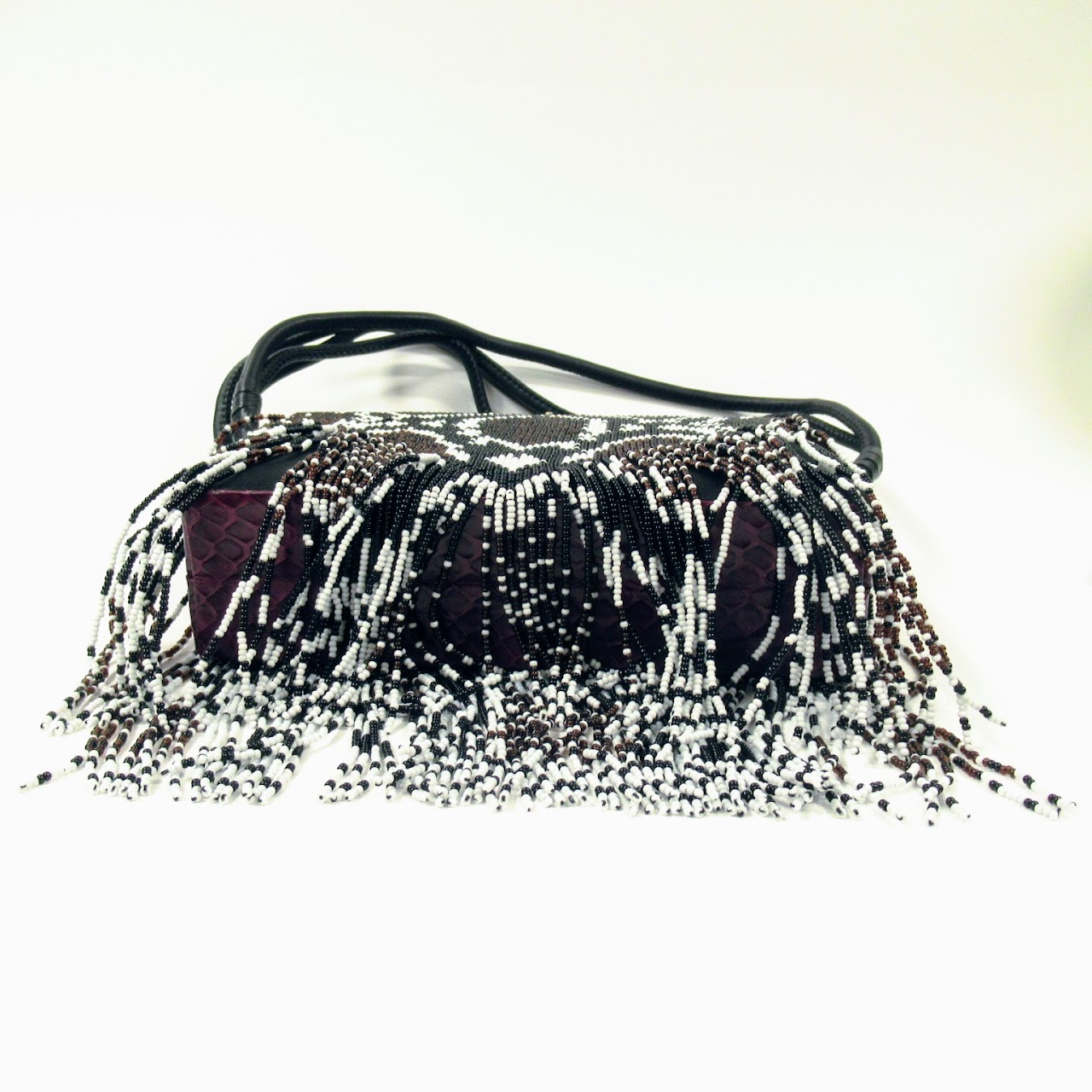 Tonya Hawkes New  Indian Beaded Python Bag