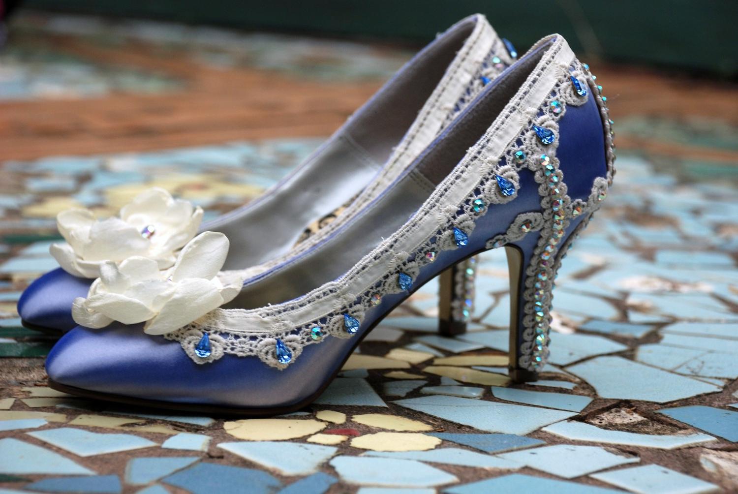 Wedding Shoes... Blue Crystal