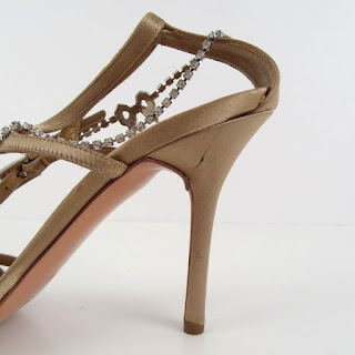 Valentino Garavani Beige Silk Strappy Sandal Pump