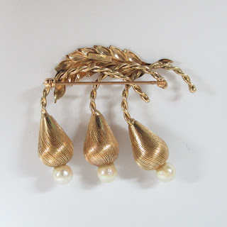 14K Gold and Pearl Brooch