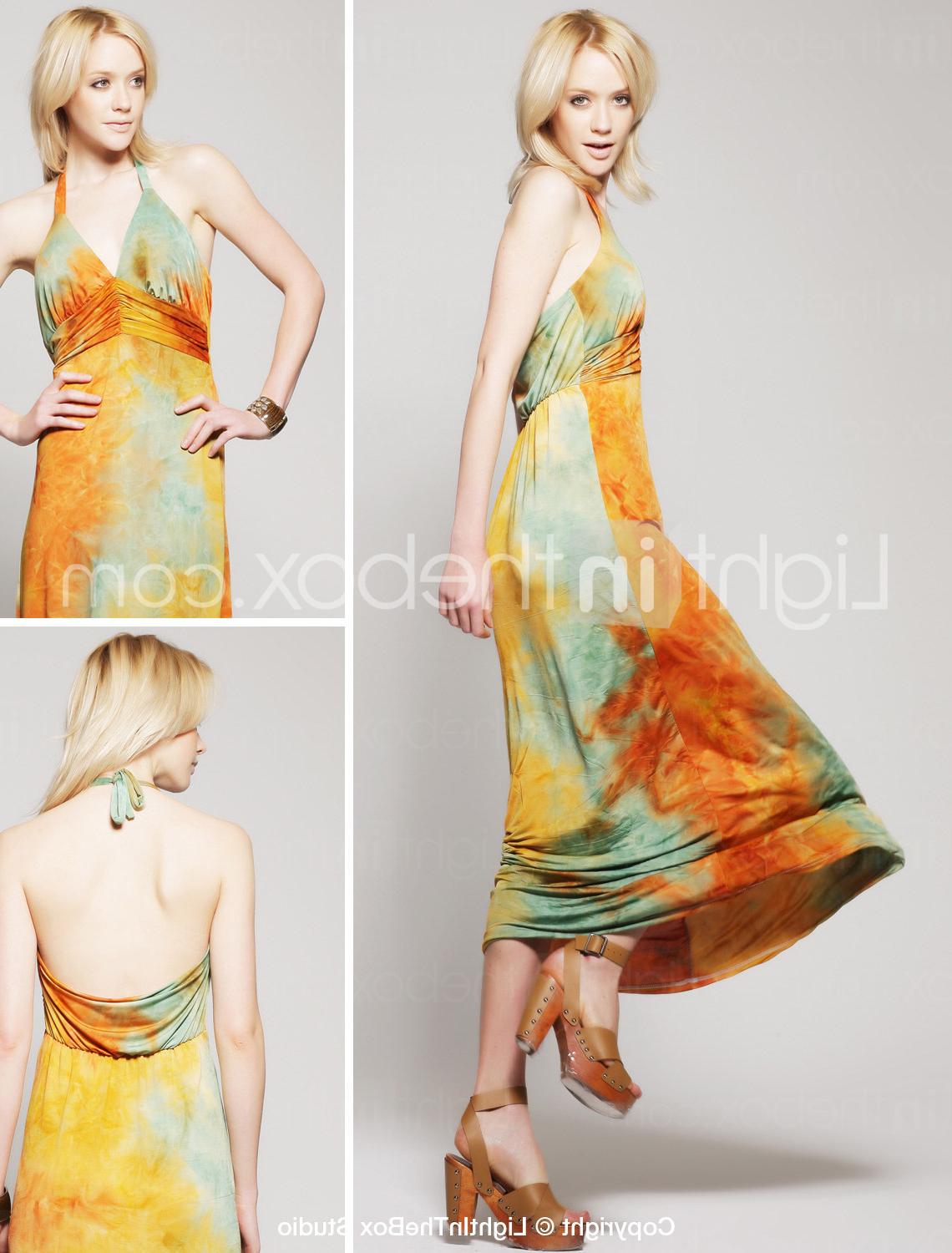 Tie-dye Halter Maxi Dress