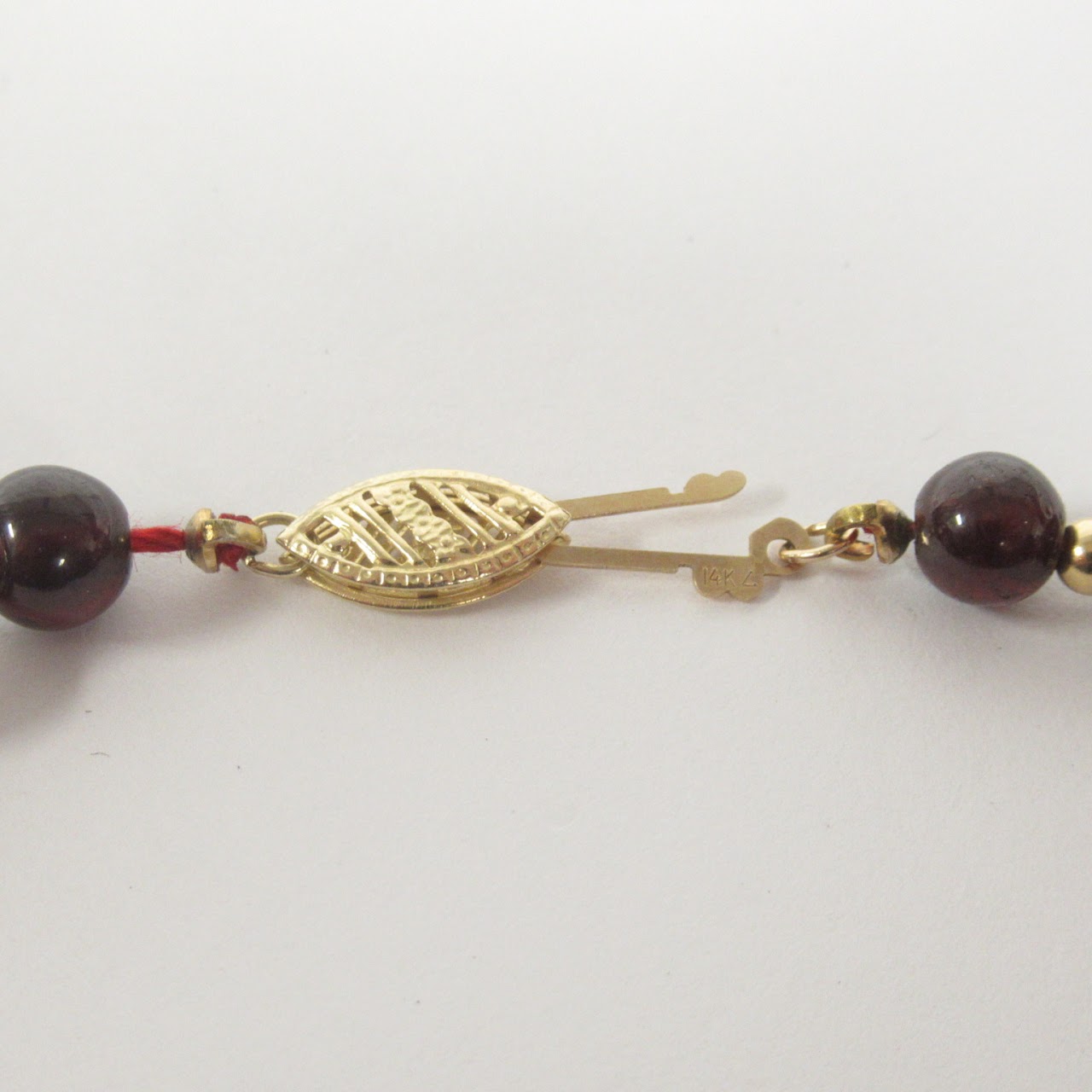 14K Gold and Red Stone Necklace