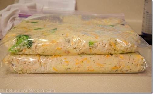 Cheesy Chicken Broccoli Casserole (option to be a freezer meal)