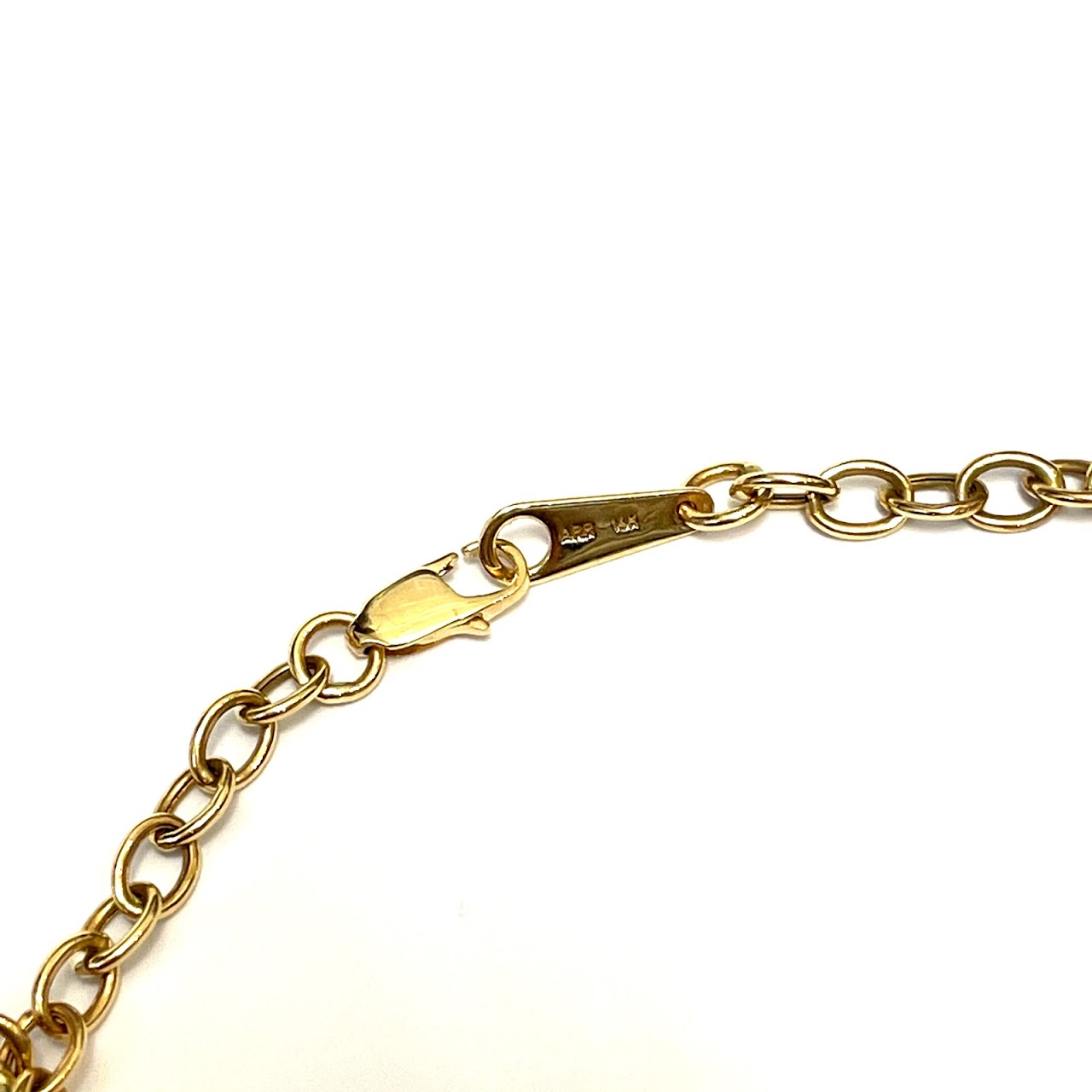 14K Gold Heart Charm Bracelet