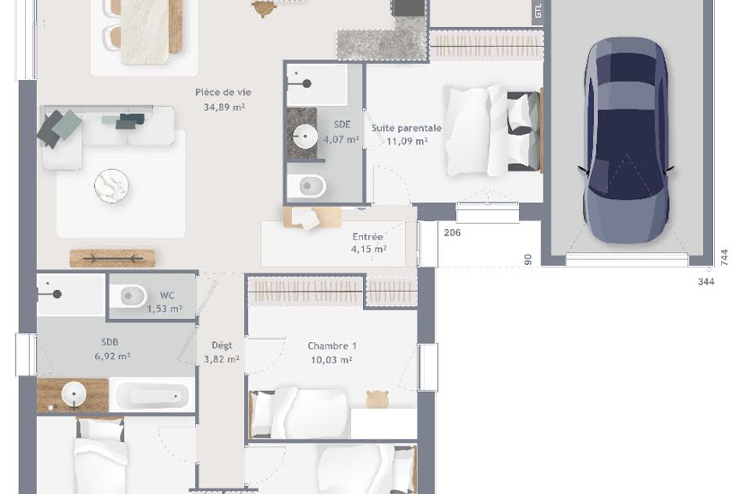  Vente Terrain + Maison - Terrain : 724m² - Maison : 106m² à Hondouville (27400) 