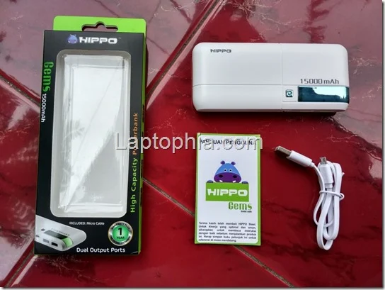 Perlengkapan Hippo Gems 15000mAh Power Bank