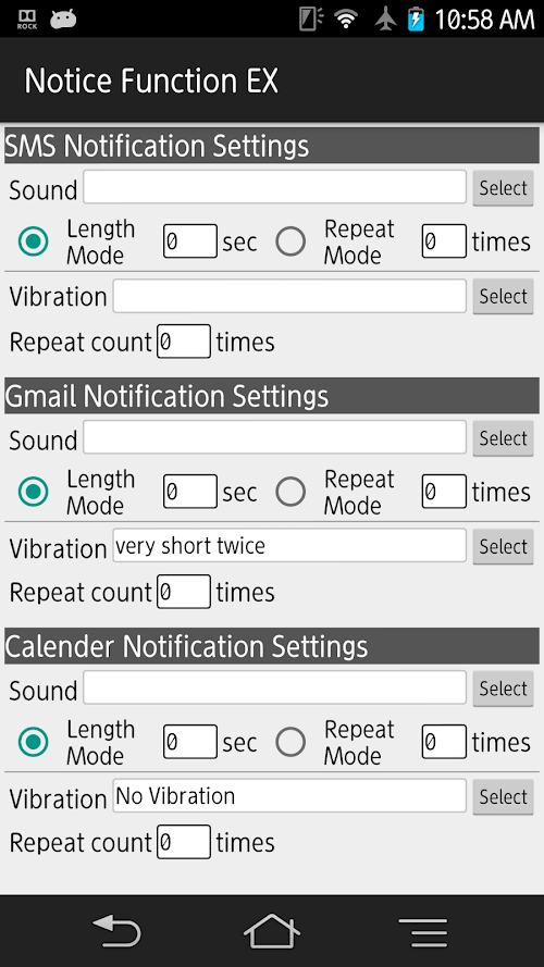 Android application Notice Function EX screenshort