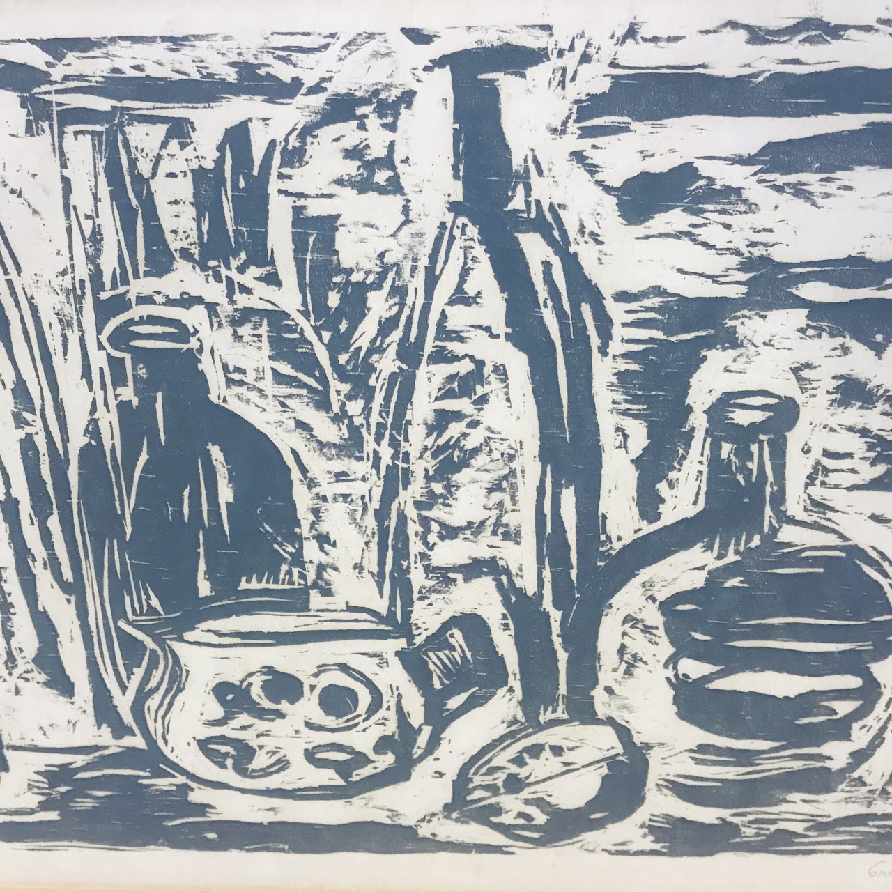 Greta Loebl Schreya Signed Woodblock Print