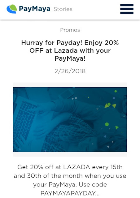 Lazada-Paymaya promo March-October 2018