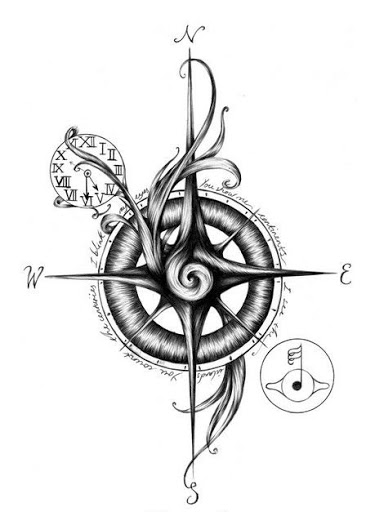 compass tattoo drawing