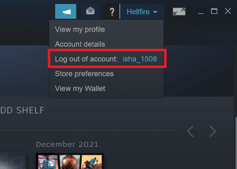 scegli Esci dall'account.  Risolto l'errore del servizio Steam