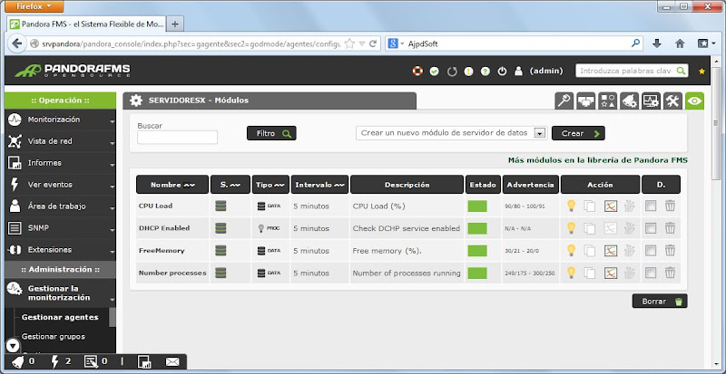 Configurar agente servidor VMware ESXi en Pandora FMS