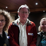 Committee Members Fran Madigan (L) and Ann Philpott (R) with Rod Andrew