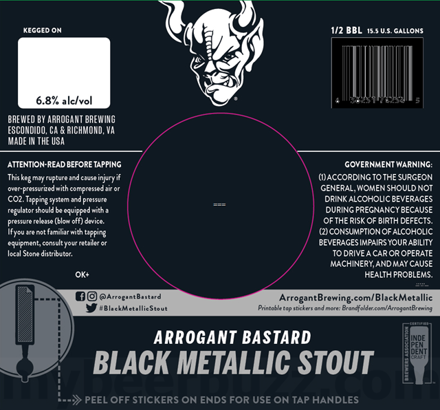 Stone Adding NEW Arrogant Bastard Black Metallic Stout