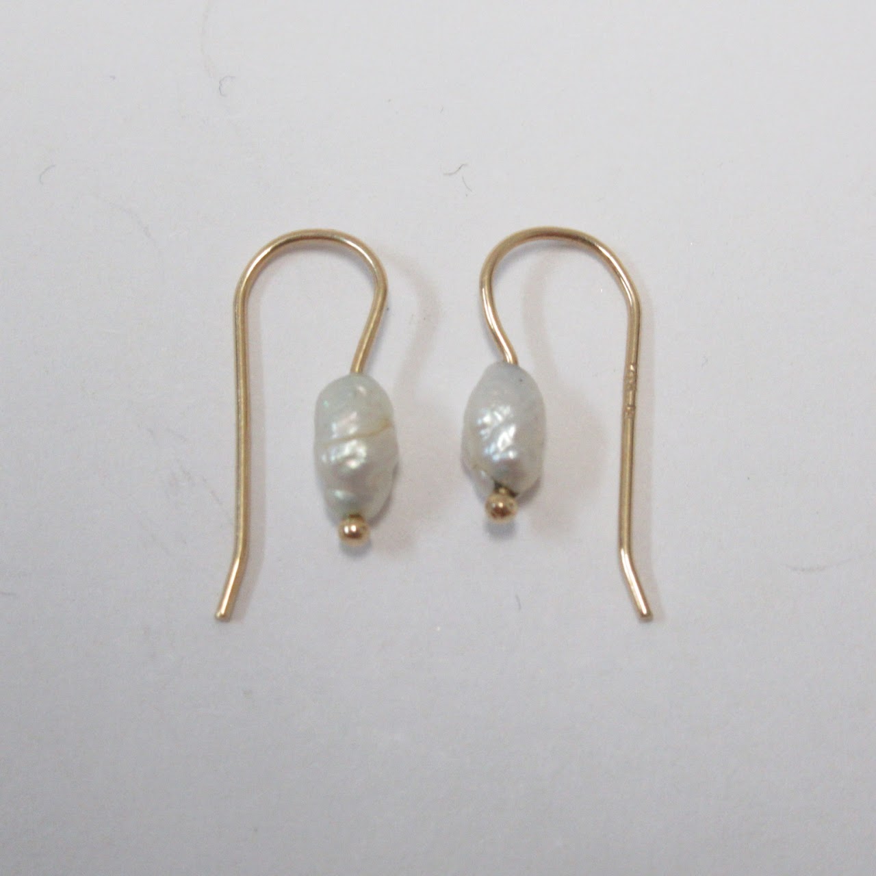 14K Gold and Seed Pearl Earrings