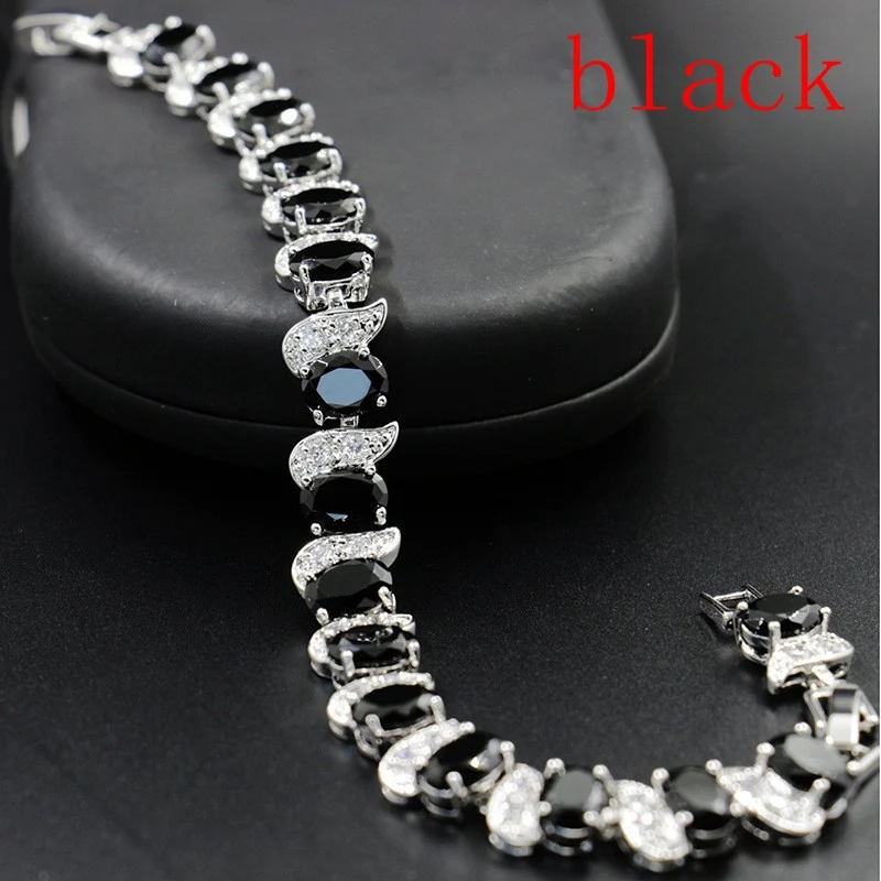 Meniscus Color Zirconia Armband Dames, elegante dames sieraden. Een perfect accessoire om je stijl te accentueren met glans en verfijning.