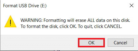 bevestig de vraag door op de knop OK te klikken.  Hoe de parameter te repareren is onjuist in Windows 10