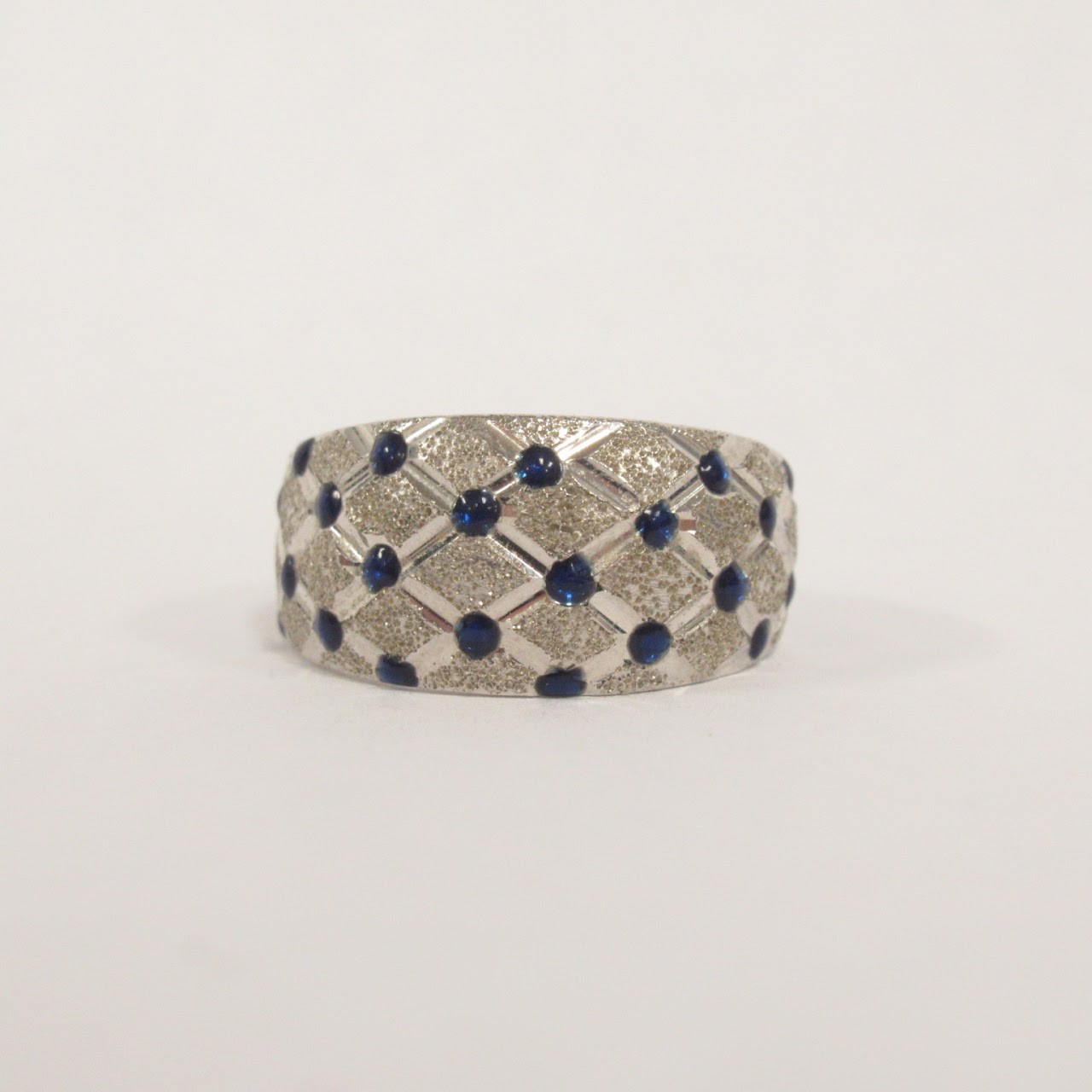 14K White Gold and Blue Stone Ring